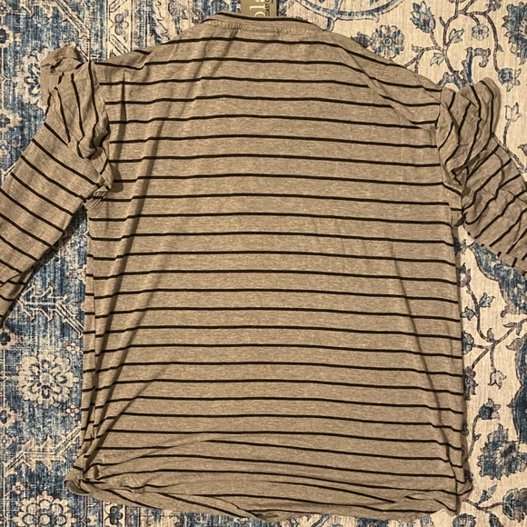 Dolan by Anthropologie Grey Binney Ruffle Striped Top Size XS - Picture 5 of 6